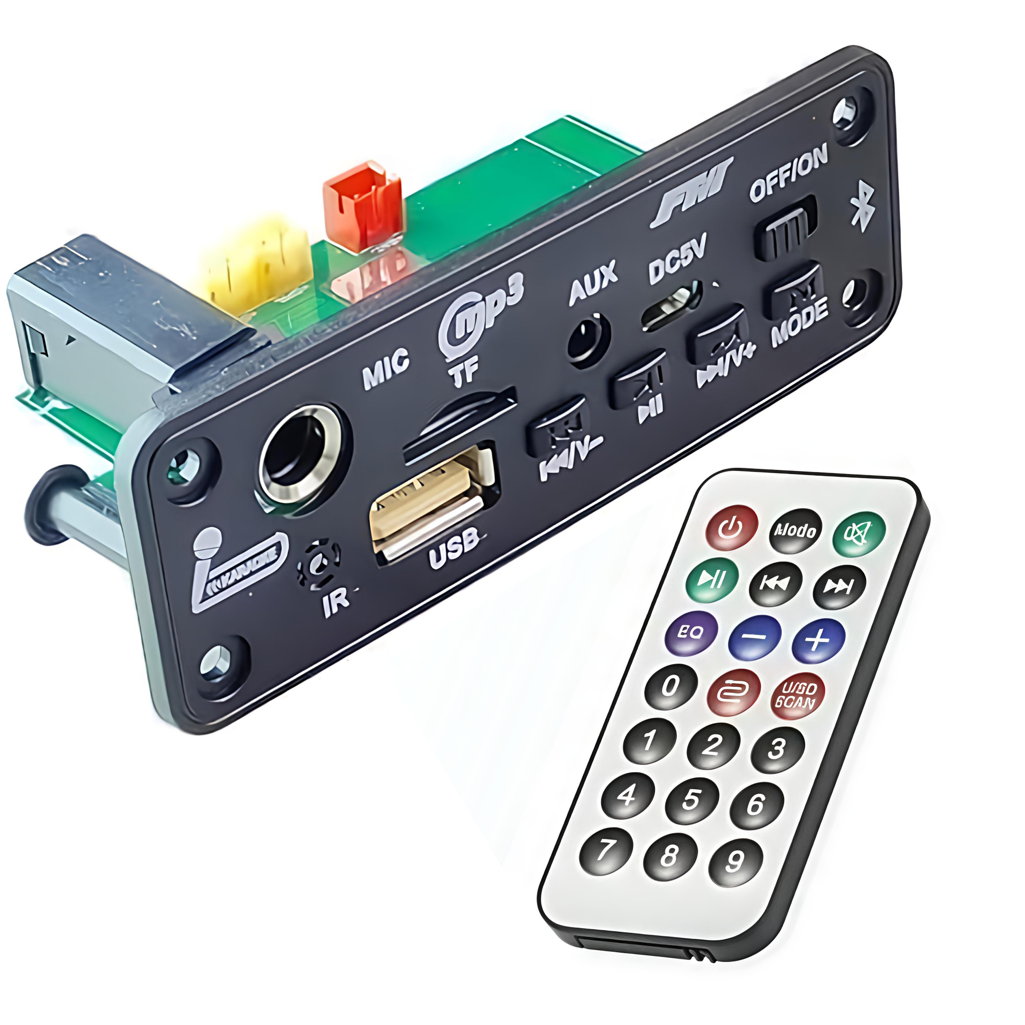 Bluetooth MP3 Decoder Board (FM,USB,AUX,TF Card Audio Player Module with Microphone Input and Remote Support ) Type- C